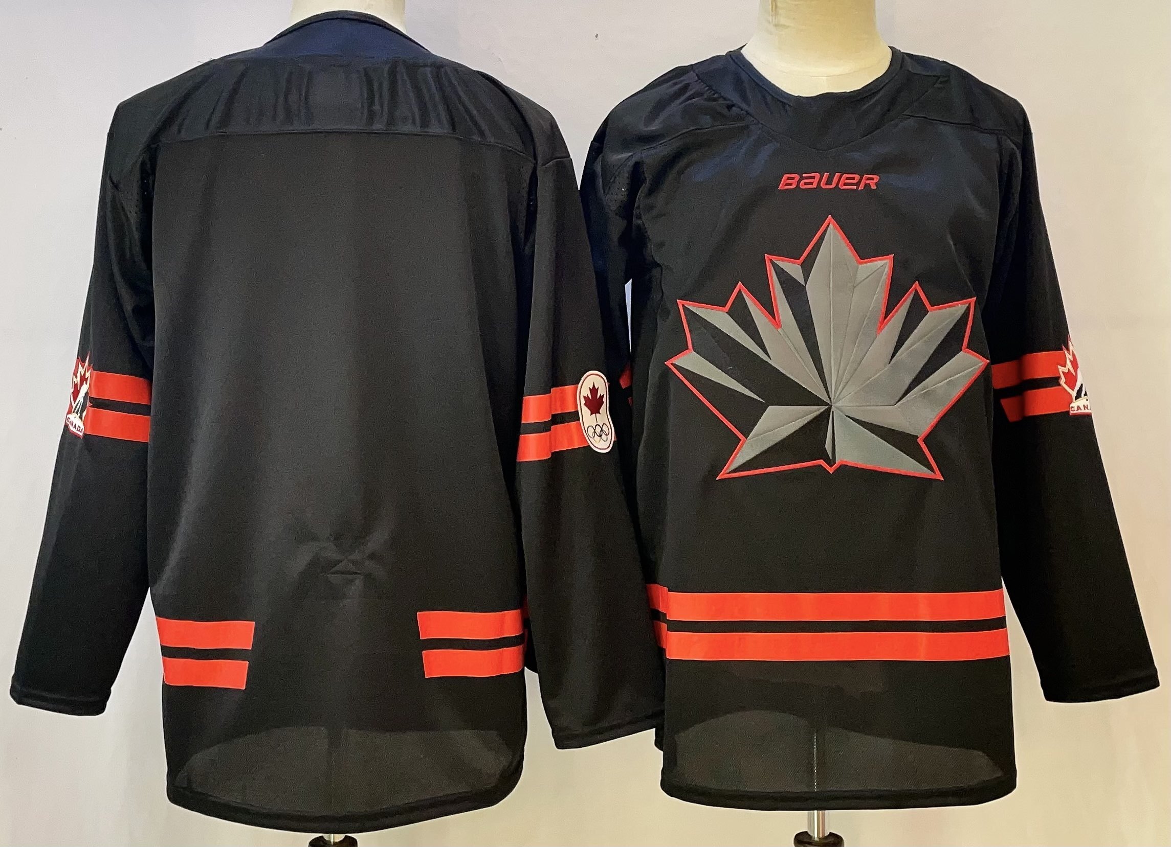 Custom Men Canada Olympic Black adidas 2026 NHL jersey